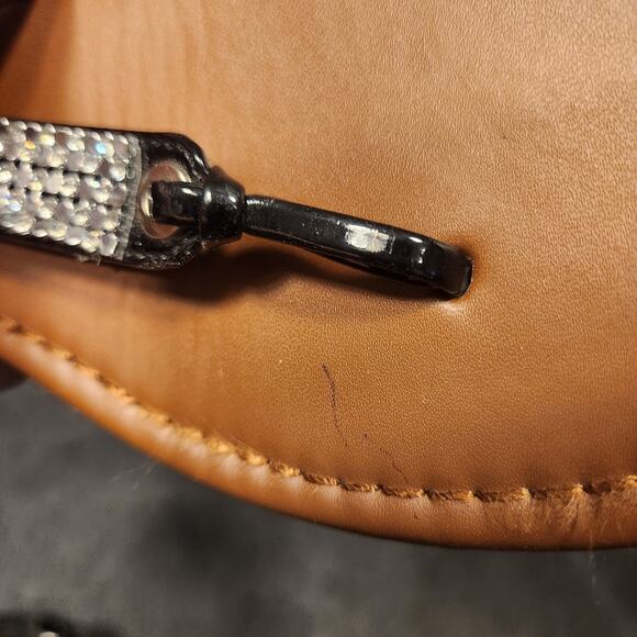 MAURICES Black Thong Crystal Silver Detail Ankle Strap Sandals Womens 8.5 or 9 - Picture 10 of 12